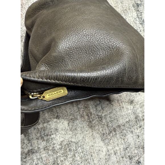 VTG COACH BROWN Green SONOMA SOFT BUCKET NATURAL GRAIN SHOULDER BAG Saddle 90’s - Picture 7 of 11